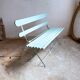 Former folding garden bench with wooden and metal slats