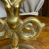 Mermaid-shaped chandelier in bronze