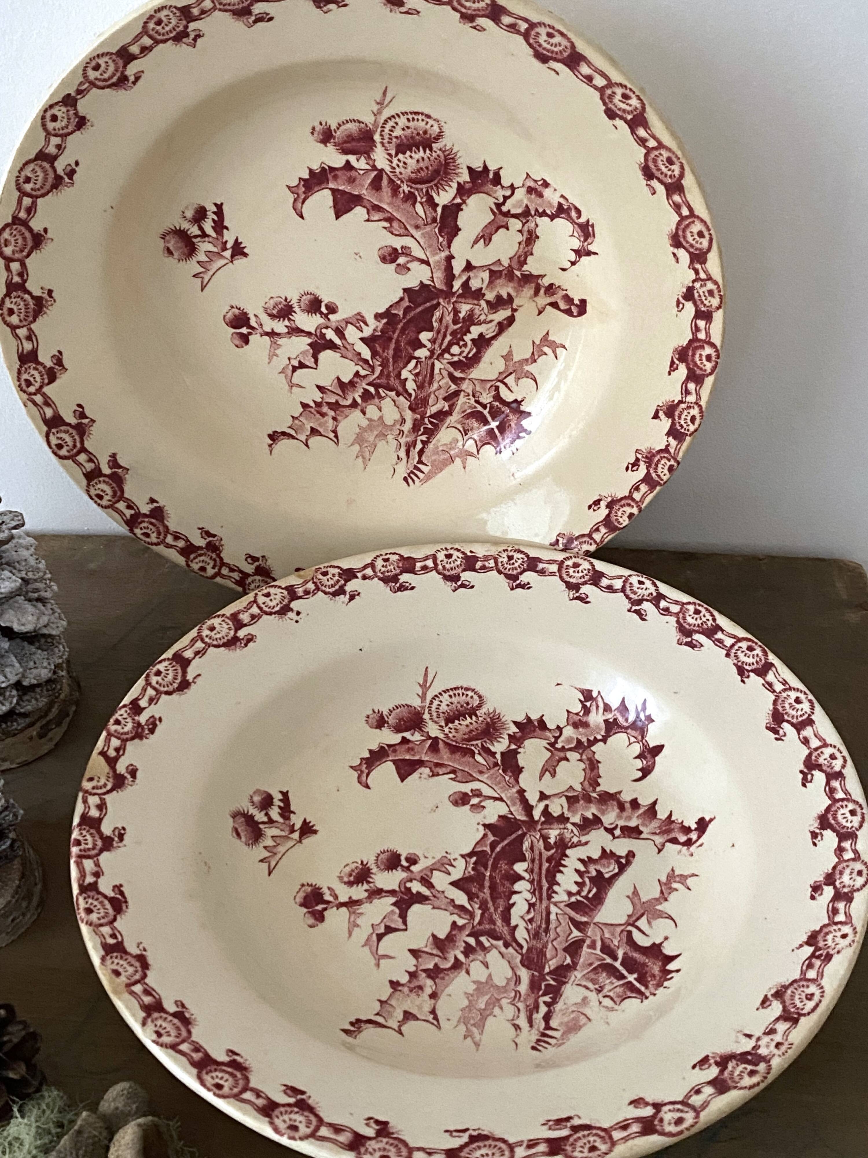 Pair of Gien porcelain plates