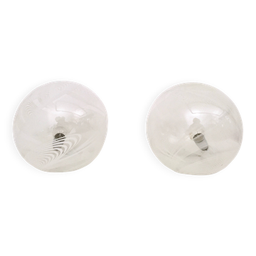 Paire de lampes de table sphériques postmodernes en verre par Lino Tagliapietra pour La Murrina