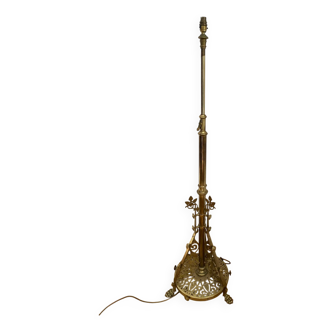Antique solid brass floor lamp, 19th century