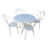 Garden furniture in white metal