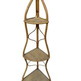 Rattan corner shelf from the 60s Italy