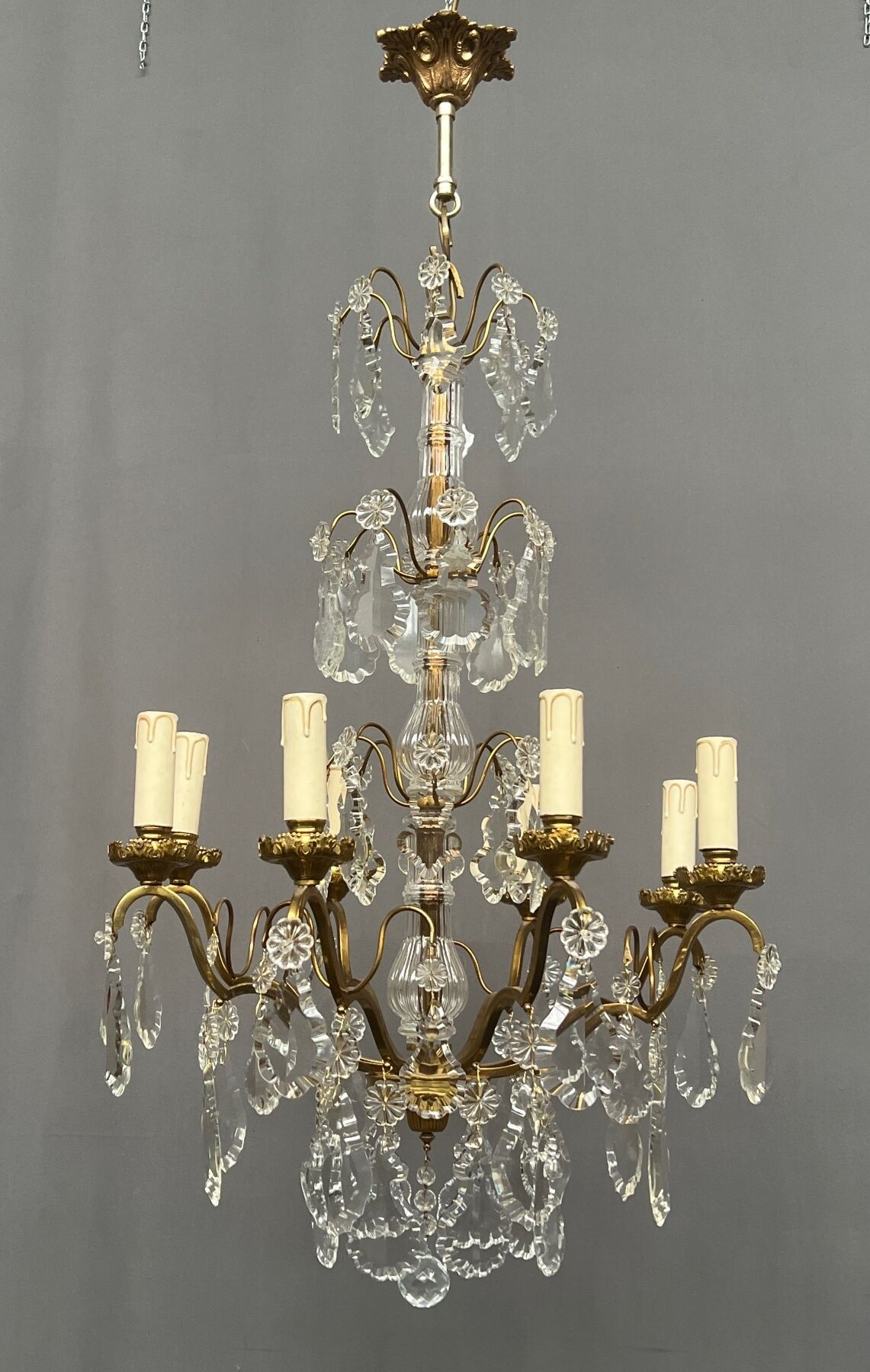 Antique crystal chandelier.