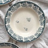 3 deep plates in iron earth "Milan" Creil and Montereau