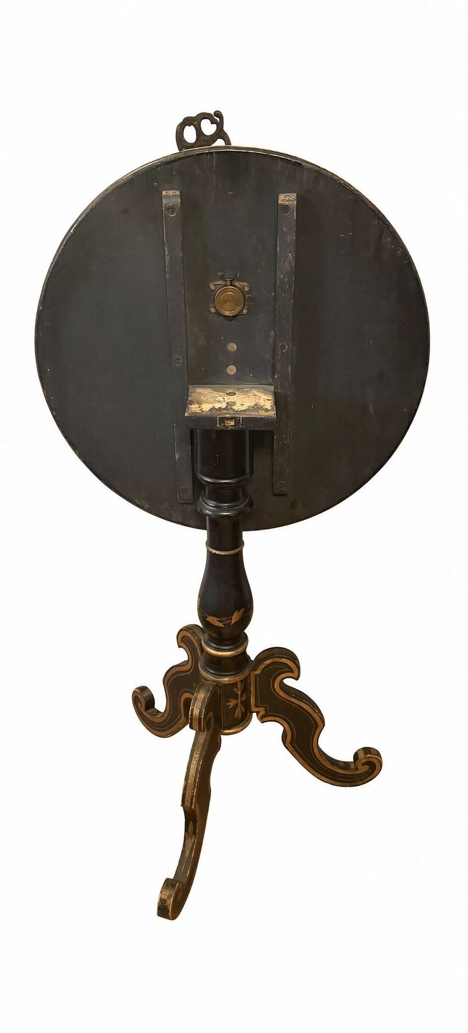 Tilting gueridon Napoleon III; Venetian scene in moonlight; D50cm