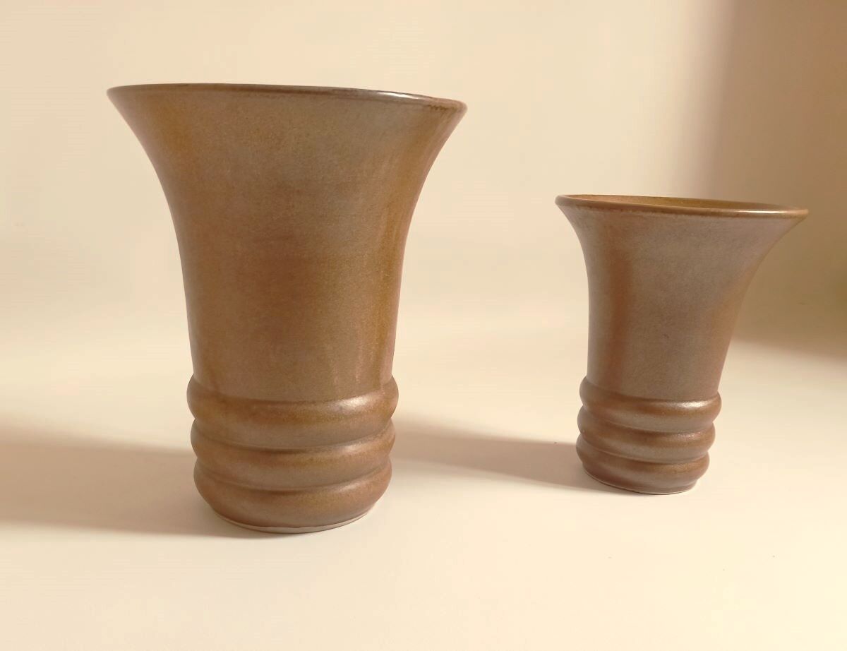 Pair of sandstone vases 60s