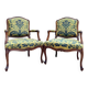 Pair of Louis XV Style Walnut Armchairs, 19th Century