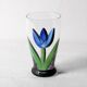 Blue Tulip Flower Water Tumbler Kosta Boda by Ulrica Hydman Vallien. Sweden