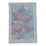 Map poster Canada Larousse encyclopedia board
