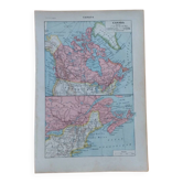 Map poster Canada Larousse encyclopedia board
