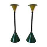 Pair of 80s Memphis era candlesticks