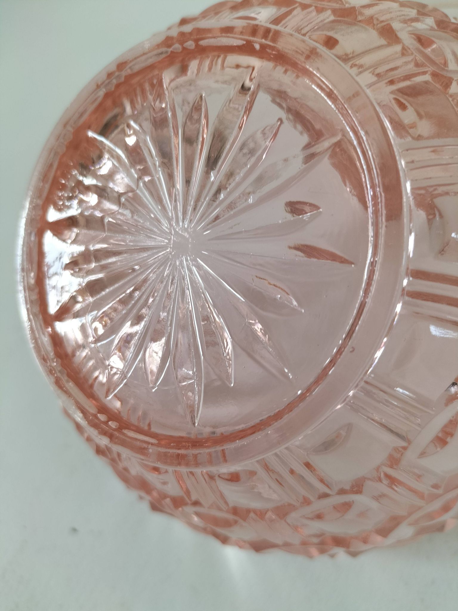 Duo coupelles verre pressé rose orangé