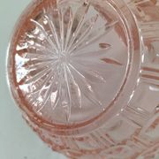 Duo coupelles verre pressé rose orangé