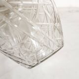 Vase en verre transparent forme boule style art déco