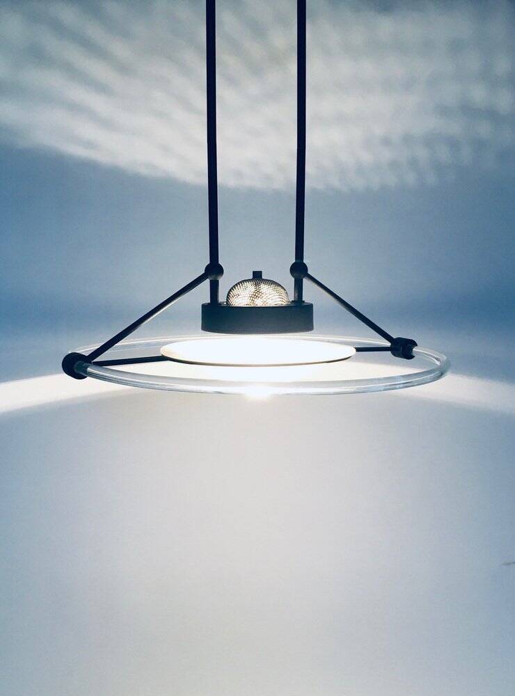 Black pendant lamp, 1980s