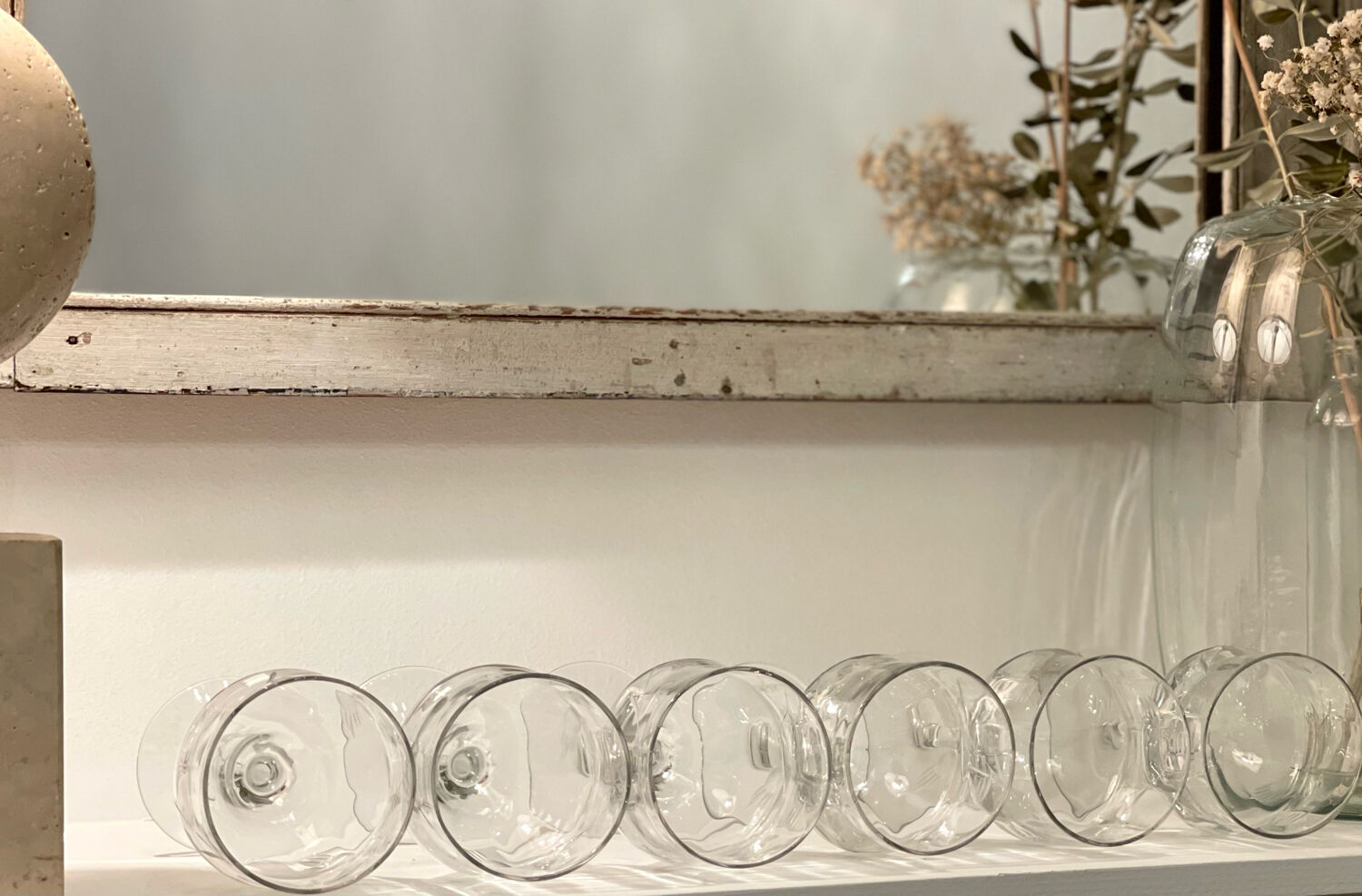 6 antique crystal glasses