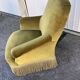 Fauteuil vintage velours jaune/vert