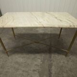 Table basse en marbre et piétement en laiton hauteur 46 cm