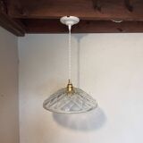 Suspension vintage en verre ciselé