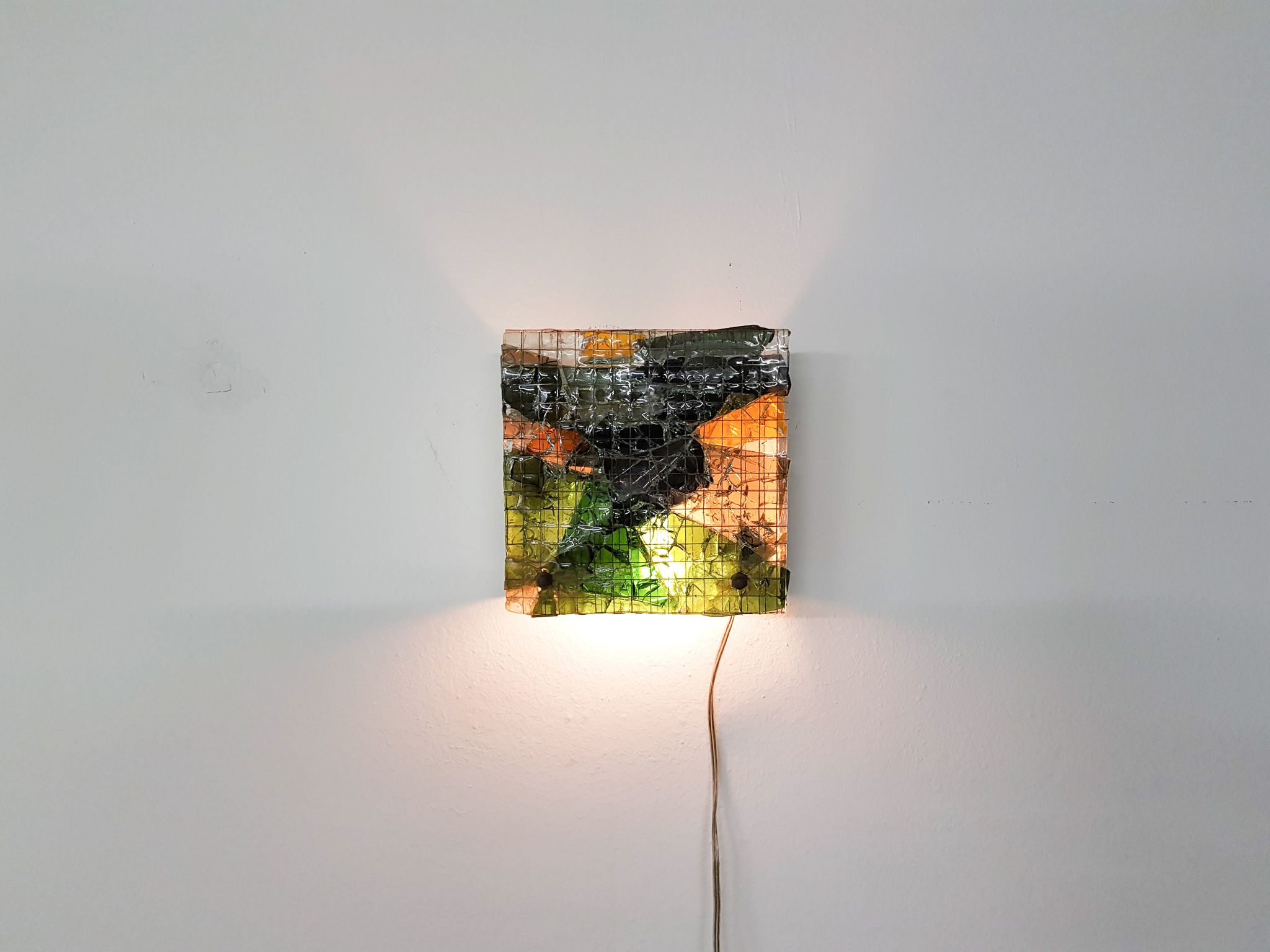 Brutalist glass wall light, The Netherlands 1970’s