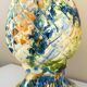 Pine cone, ceramic, glazed terracotta, mixed colors, bright, 32cm