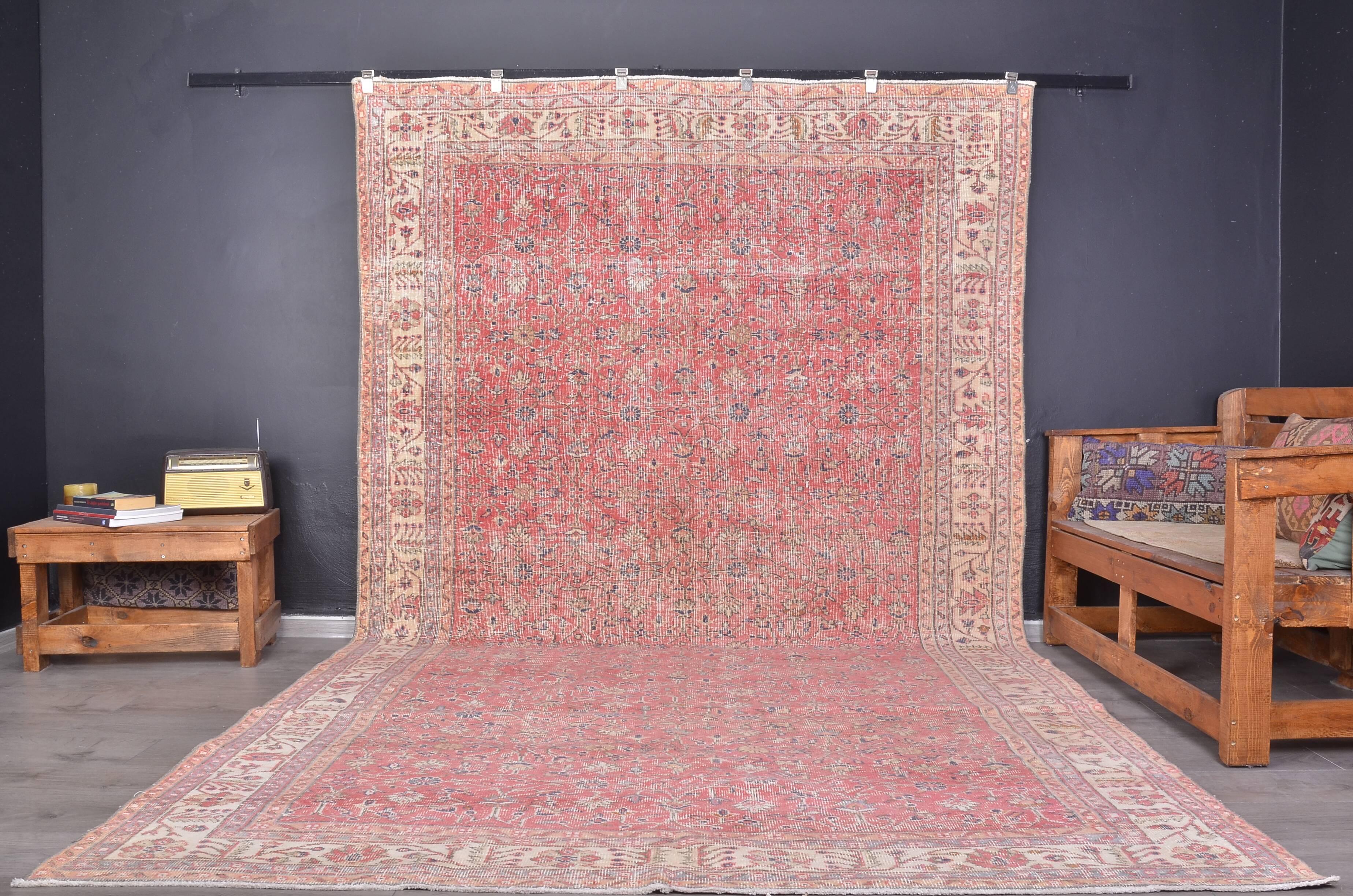 Tapis vintage Oushak turc sku2365