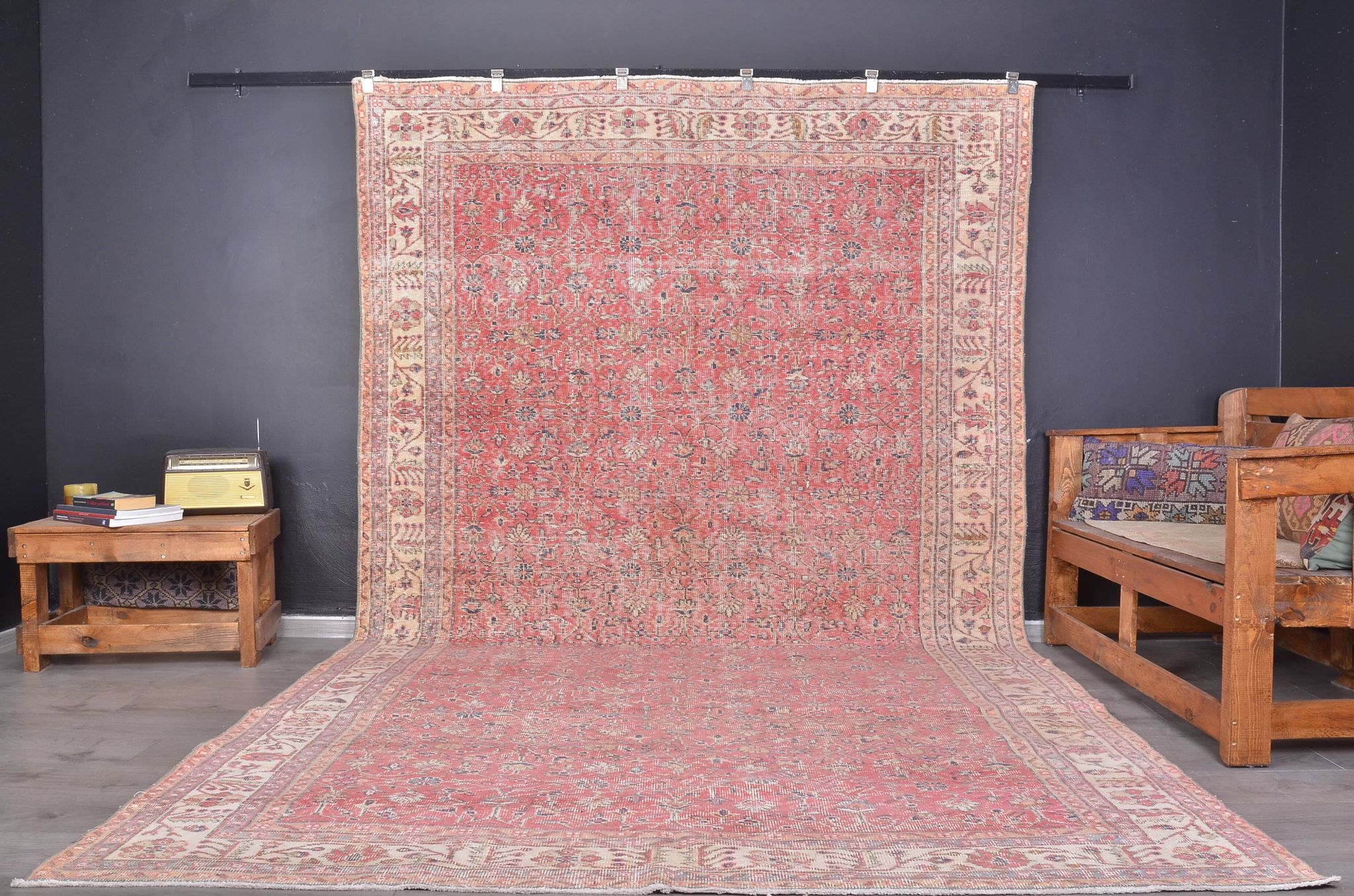 Tapis vintage Oushak turc sku2365
