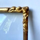 Cadre Art Nouveau Antique en bois doré mesures 26,5 cm x 20 cm Verre convexe