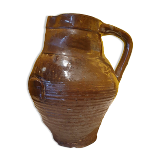 19th Century Glazed Terracotta Jug Pitcher