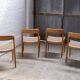 4x Niels Møller chair Model 75 in Oak, 1960s Denmark