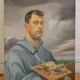 Self-portrait of a young aristocrat painting HST coat of arms noble heraldry