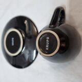 6 tasses à café noires Krups, 1980
