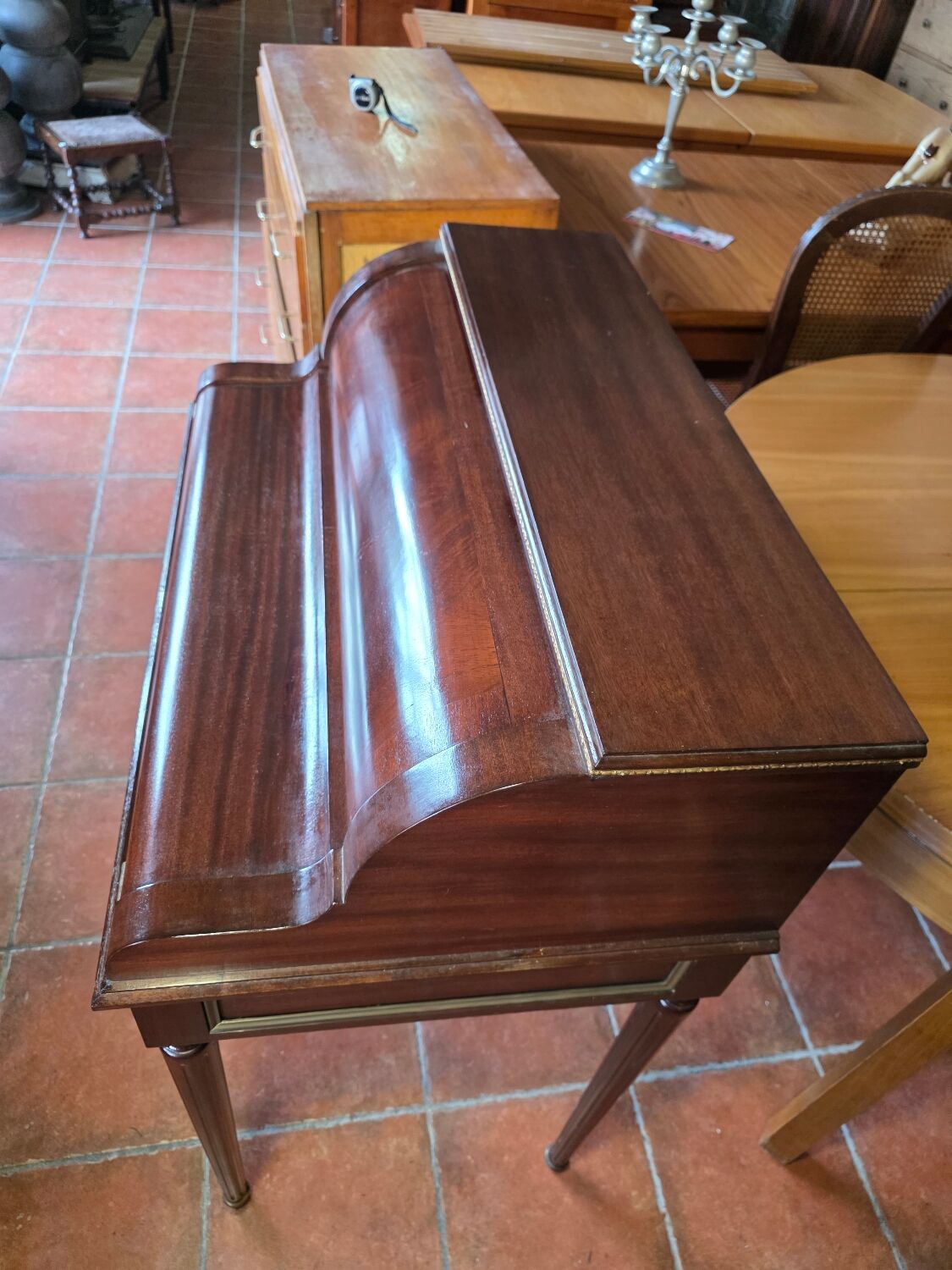 Louis XVI Style Cylinder Desk in Mahogany