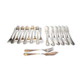 Set de 24 couverts à poisson vintage en métal argenté reneka