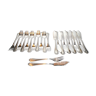Set of 24 vintage fish cutlery in silver metal reneka