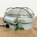 Industrial Cast Aluminium Wall Light with Milk Glass from Elektrosvit, 1970s