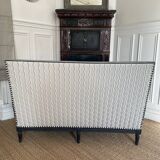 Small gray velvet style bench