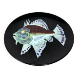 Ceramic plate with fish design from Louvain