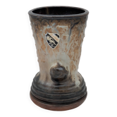 Roger Guérin (Bouffioulx) - Sculptural Vase Salt Glaze - Drip Decoration 1940