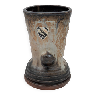 Roger Guérin (Bouffioulx) - Sculptural Vase Salt Glaze - Drip Decoration 1940