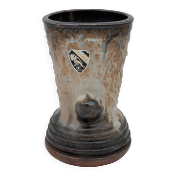 Roger Guérin (Bouffioulx) - Sculptural Vase Salt Glaze - Drip Decoration 1940