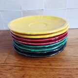 Set of 8 Longchamp multi-colored coffee cups