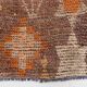 3x7 Brown Hot Pink Turkish Vintage Runner Rug, 92x227Cm