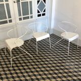 White metal chairs