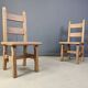 Vintage oak  brutalist dining chairs, 1960s