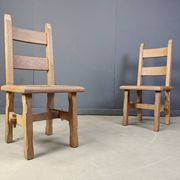 Vintage oak  brutalist dining chairs, 1960s