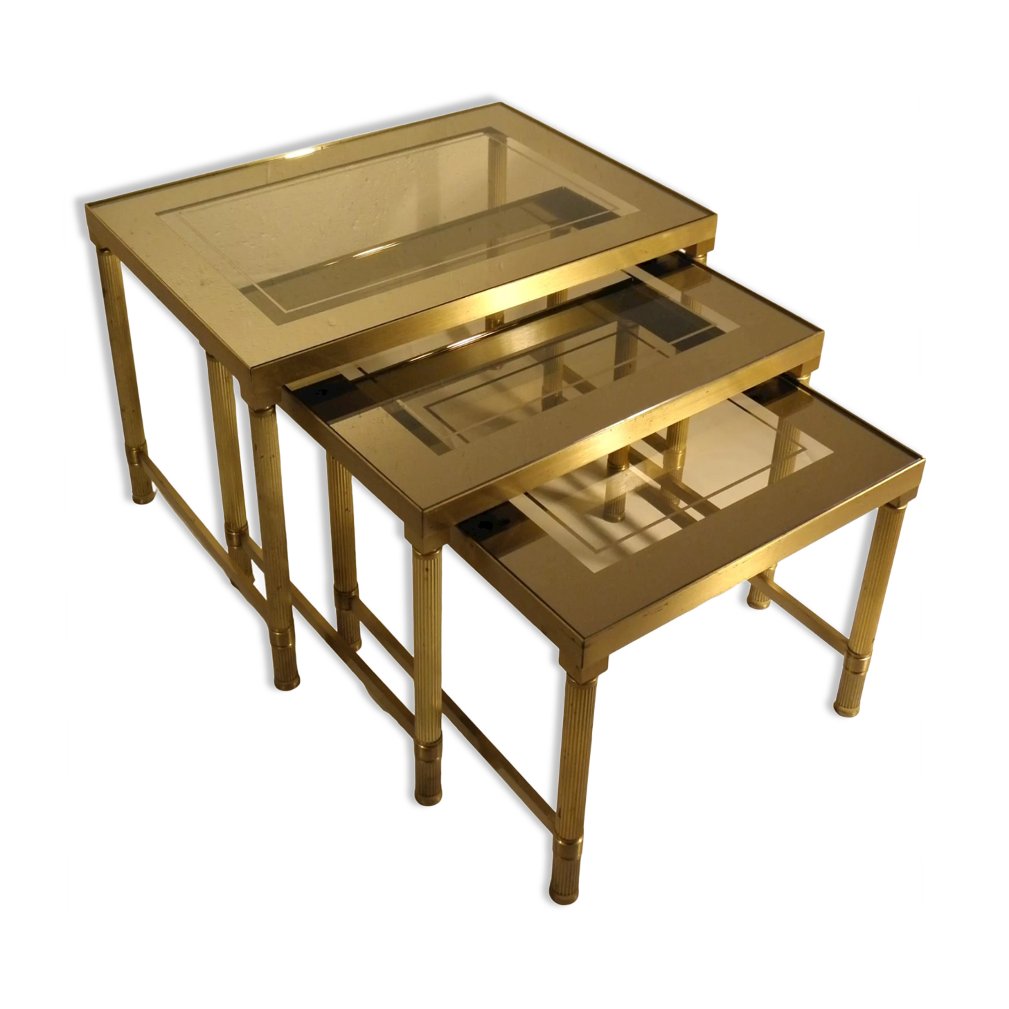 Brass and glass nesting tables