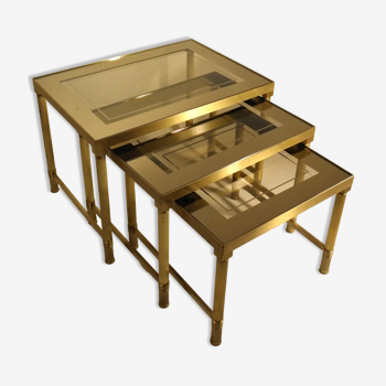 Brass and glass nesting tables