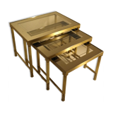 Brass and glass nesting tables